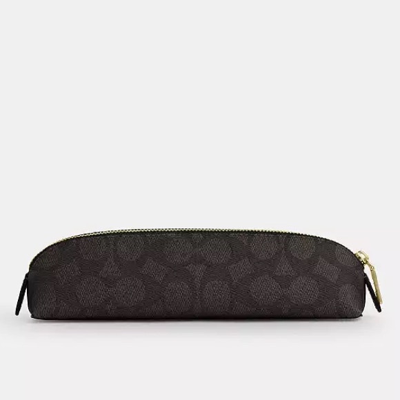 Coach Accessories - Coach NWT Pencil Case In Signature Canvas -  Walnut/Black